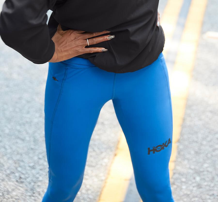 Hoka One One Pantolon Kadın Mavi - Performance Crop Tight - WA1572469